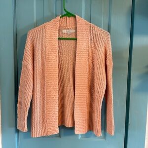 Loft beachy open front coral colored cardigan